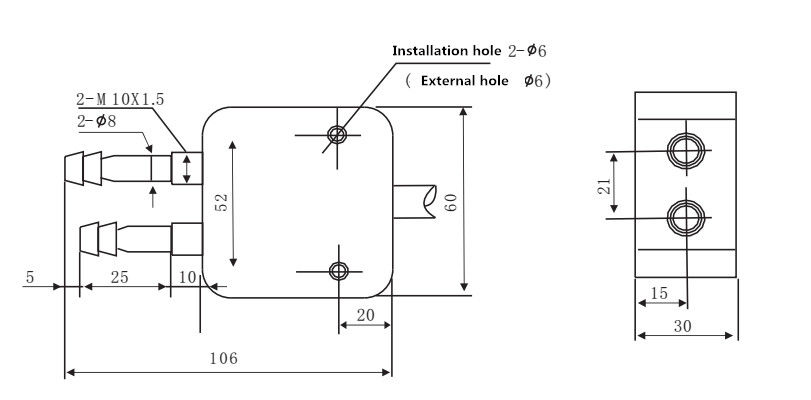 Датчик I2C перепада давления сухого воздуха WNK с алюминиевым снабжением жилищем для ветра