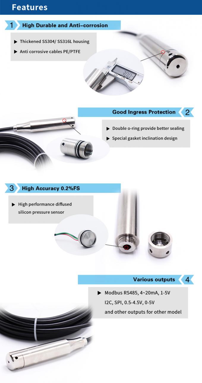 Датчик воды высокой точности ровный для питьевой воды дождевой воды